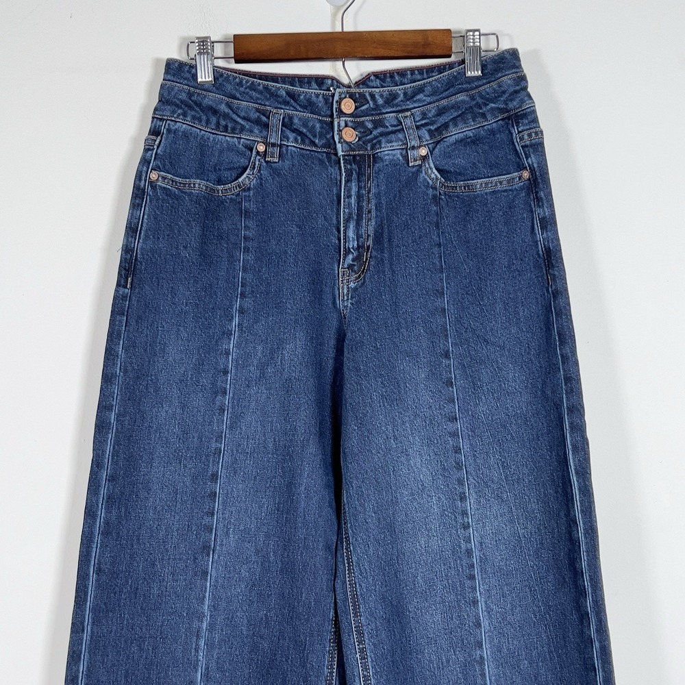 Scotch & Soda Free Spirit Wide Leg High Rise Jeans Womens Sz 8/29 Blue No Belt - Picture 3 of 14